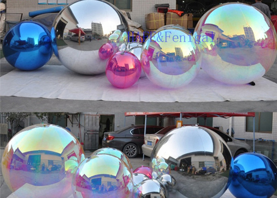 Custom Reflecting Giant Silver Inflatable Mirror Ball For Exhibition Booth Decoration
