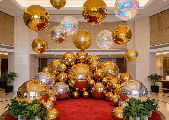 Colored Mirror Reflection Filled PVC Mirror Spherical Air Space Decoration