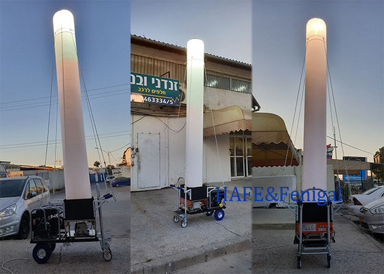Torre de iluminação inflável portátil concebida para uma rápida implantação e iluminação em áreas de trabalho remotas e operações noturnas