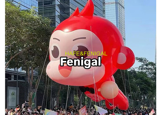 Balões de desfile de hélio em PVC personalizados de 5m / 16 pés, design de personagem de macaco de desenho animado