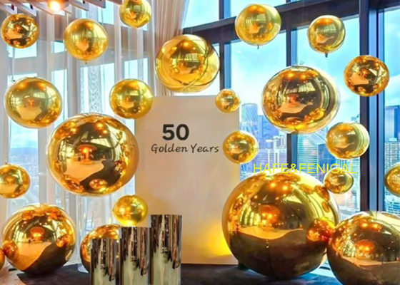 1.5m Dupla camada espessa PVC durável Golden Mirror Balões Para festa de aniversário decoração