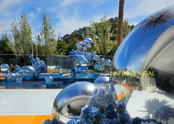 0.8m 1m 2m Balões de espelho de prata de PVC inflável para festa de piscina de luxo