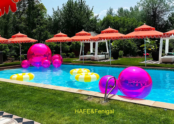Balão de espelho de PVC violeta de 1m 1,2m para decoração de festa na piscina
