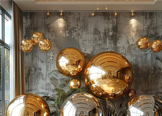 Balão inflável de PVC durável e espesso de camada dupla de 1,5 m para decoração de festa de aniversário com espelho