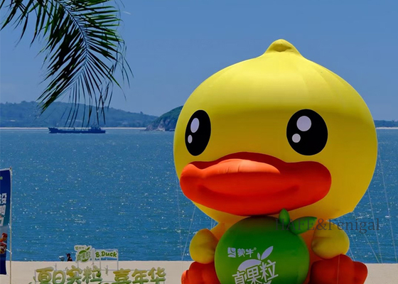 Pato amarelo inflável de desenho animado personalizado, adequado para decoração de shopping mall marca de marketing promocional