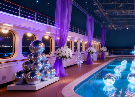 Decoração exterior com bolas de espelho de PVC infláveis de duas camadas em várias cores