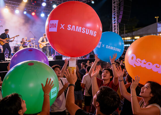 Balões interativos de LED para exibir logotipos de marca, emblemas de equipe ou gráficos de eventos