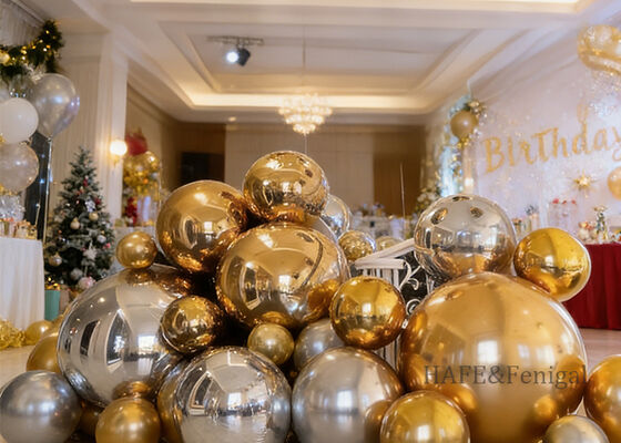 Decoração Esférica de Espaço Aéreo com Espelho de PVC Preenchido com Reflexo Colorido