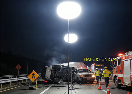 CE Certificate 480W 230VAC LED Balloon Light With Tripod For Construction Sites