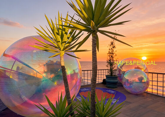 Balão de espelho holográfico ultra-refletor com 95% de refletividade PVC de dupla camada resistente aos raios UV para eventos