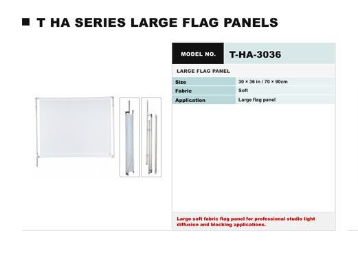 Painel de bandeira grande da série THA com controle de luz de precisão versatilidade incomparável e tecido de difusão suave