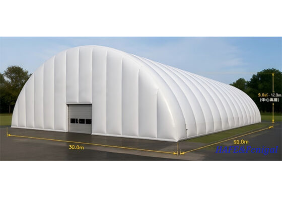 Grande tenda de ar inflável de 30 x 50 m com alta resistência ao vento para eventos e exposições