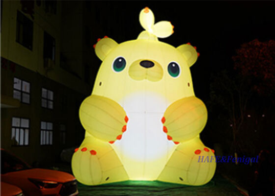 Urso de broto inflável iluminado por LED de 6m com design personalizável para eventos ao ar livre