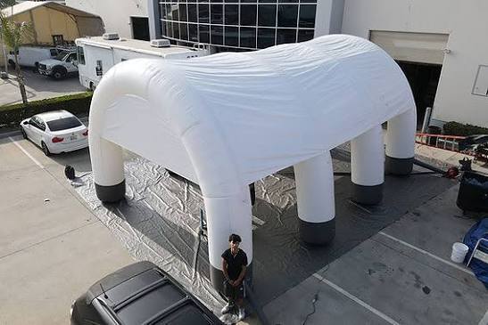 Barraca inflável de ar, montagem fácil, estrutura leve, solução perfeita para abrigo temporário, atividades ao ar livre e eventos