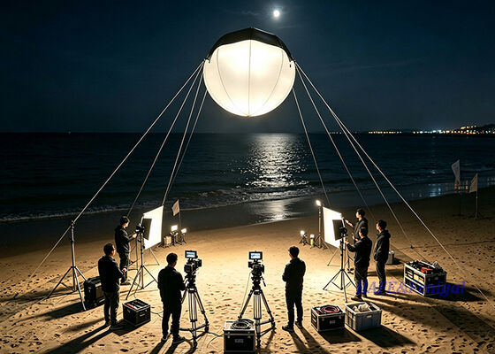 3600W LED Helium Balloon Light com CRI 96 ¢ 99 e Estrutura Elíptica para Produção de Filmes e Estúdios