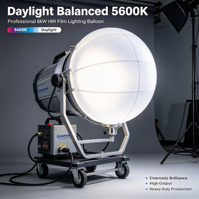 Balão de iluminação de filme HMI profissional de 6kW com 5600K de luz diurna e controle DMX